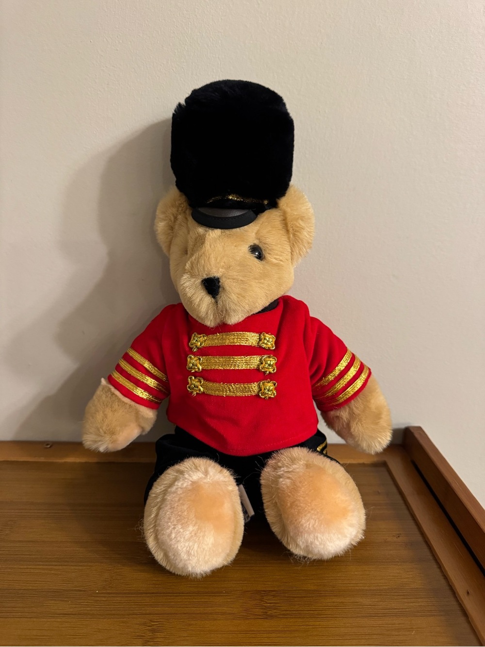 Plush Bear Soldier Toy in Red and Black vintage 1983 Carousel by guy tm teddy
